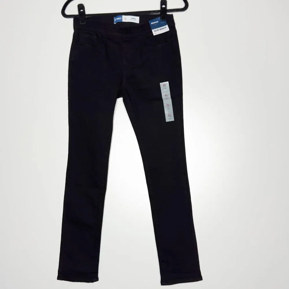 New Old Navy Wow Skinny Pull-On Black Jeans Girls Size 14-16 XL